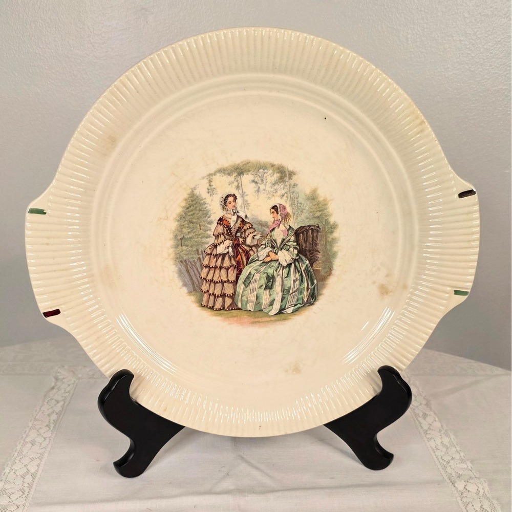 Vintage Salem China Co Victory Platter Victorian Ladies Cake Plate 12.5in